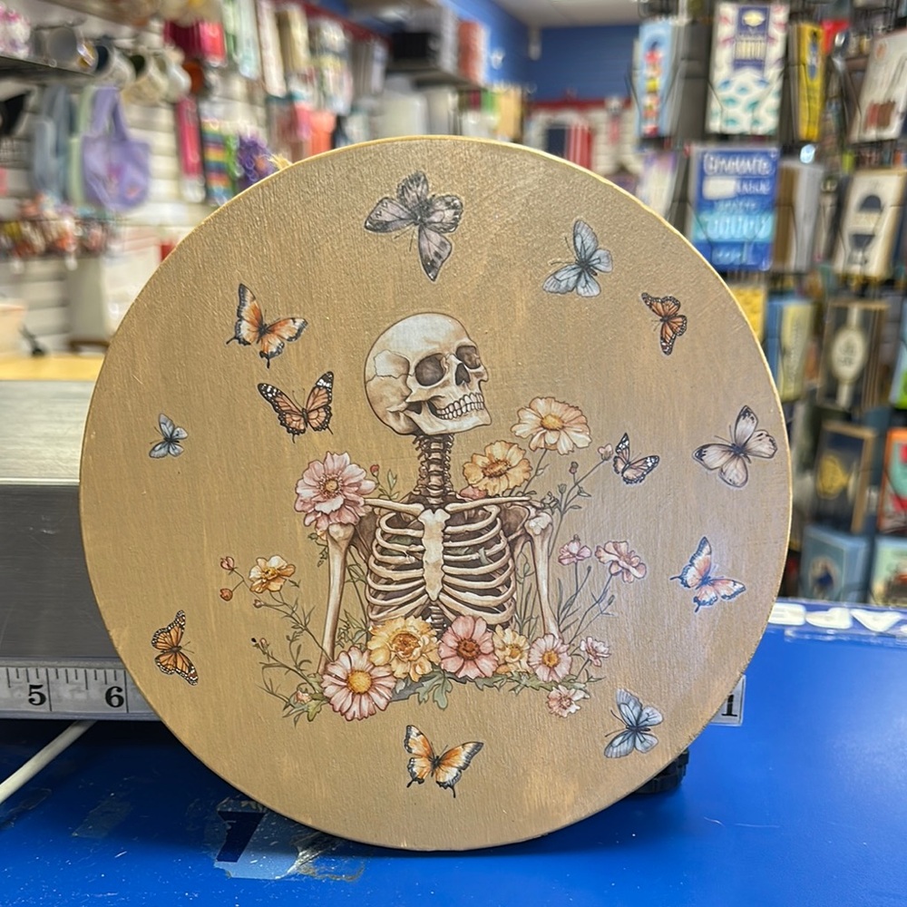 Skeleton and Butterflies Decorative Plate
